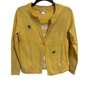 Christopher Banks PS Embroiled Bee design yellow sequins and white stitching